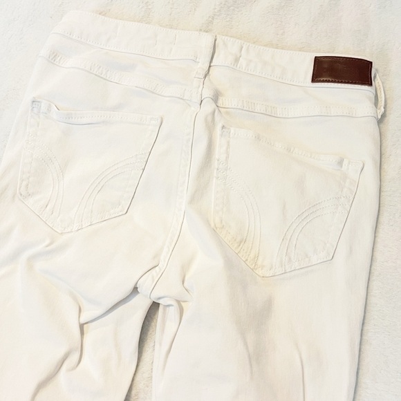 Hollister Distressed Skinny Jeans Mid Rise Solid White Size 27 Waist / 5 - Picture 7 of 8